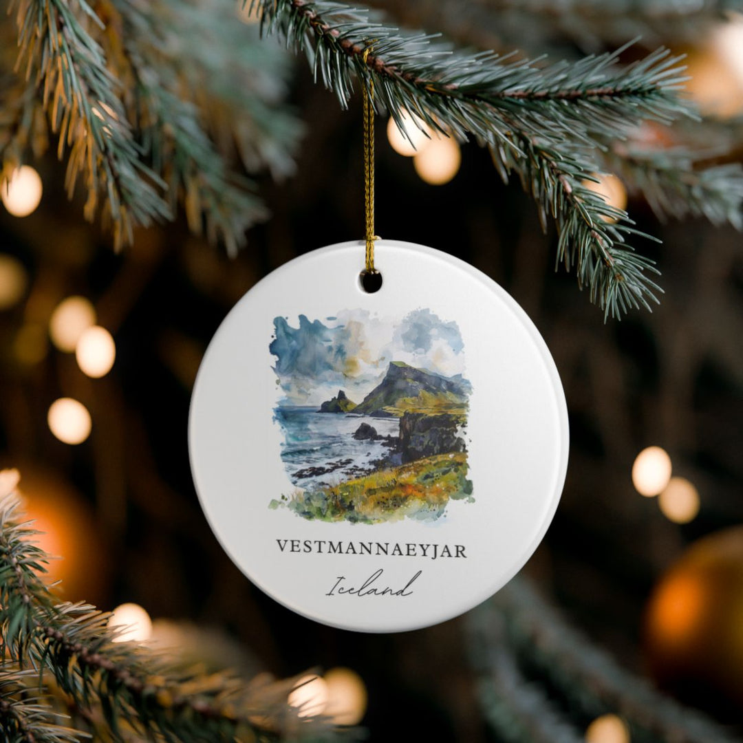 Vestmannaeyjar Ornament: Unique Vestmannaeyjar Souvenir, Vestmannaeyjar Xmas Decor, and Authentic Vestmannaeyjar Gift