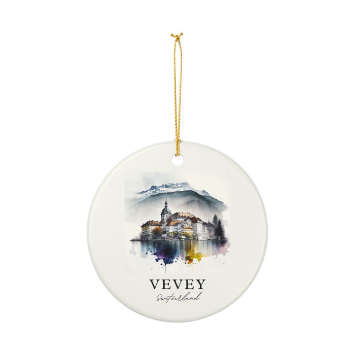Vevey Switzerland Ornament: Unique Vevey Souvenir, Vevey Switzerland Xmas Decor, and Authentic Vevey Gift