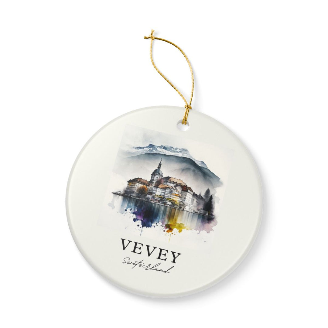 Vevey Switzerland Ornament: Unique Vevey Souvenir, Vevey Switzerland Xmas Decor, and Authentic Vevey Gift