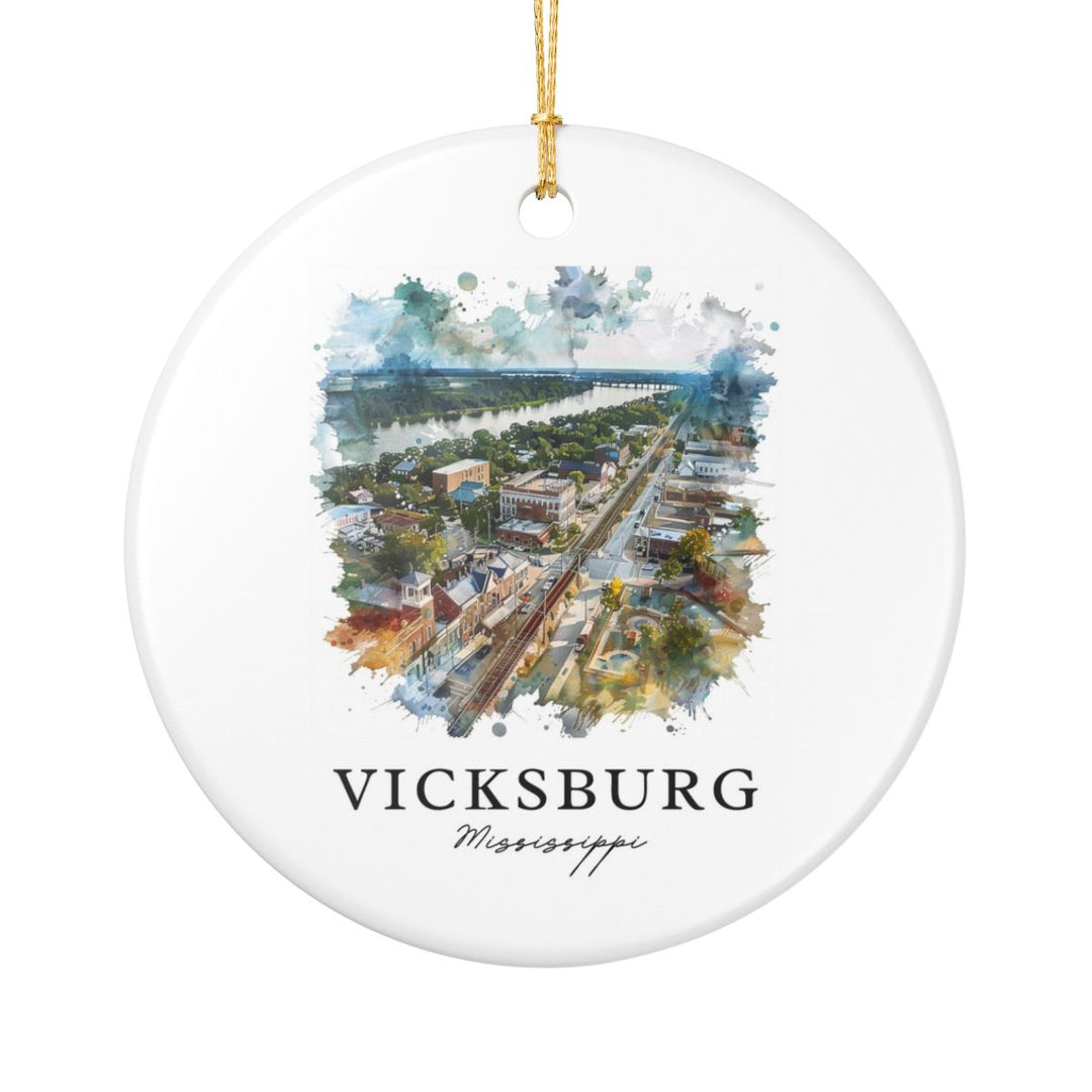 Vicksburg Mississippi Ornament: Unique Vicksburg Souvenir, Vicksburg Mississippi Xmas Decor, and Authentic Vicksburg Gift