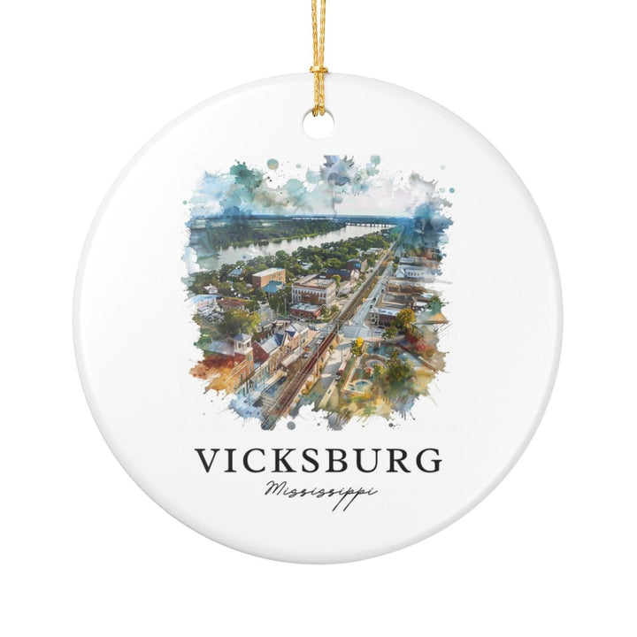 Vicksburg Mississippi Ornament: Unique Vicksburg Souvenir, Vicksburg Mississippi Xmas Decor, and Authentic Vicksburg Gift