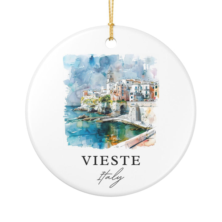 Vieste Italy Ornament: Unique Vieste Souvenir, Vieste Italy Xmas Decor, and Authentic Vieste Gift