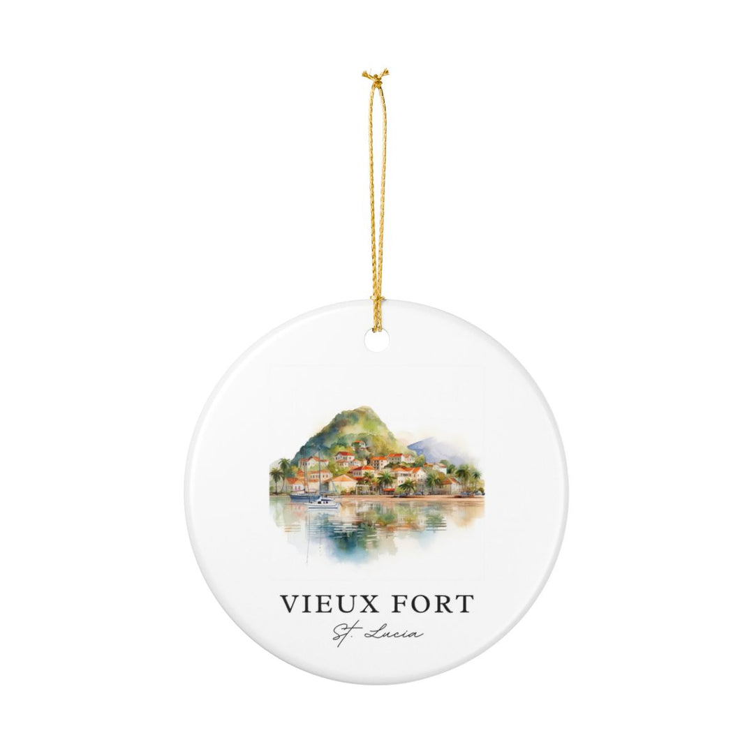 Vieux Fort Saint Lucia Ornament: Unique Vieux Fort Saint Lucia Souvenir, Vieux Fort Saint Lucia Xmas Decor, and Authentic Vieux Fort Saint Lucia Gift
