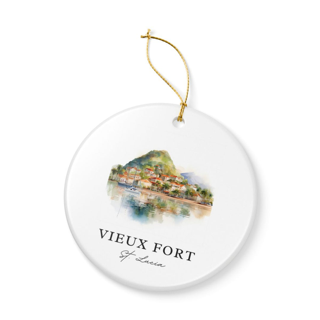 Vieux Fort Saint Lucia Ornament: Unique Vieux Fort Saint Lucia Souvenir, Vieux Fort Saint Lucia Xmas Decor, and Authentic Vieux Fort Saint Lucia Gift