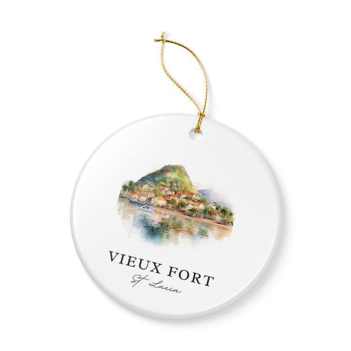 Vieux Fort Saint Lucia Ornament: Unique Vieux Fort Saint Lucia Souvenir, Vieux Fort Saint Lucia Xmas Decor, and Authentic Vieux Fort Saint Lucia Gift