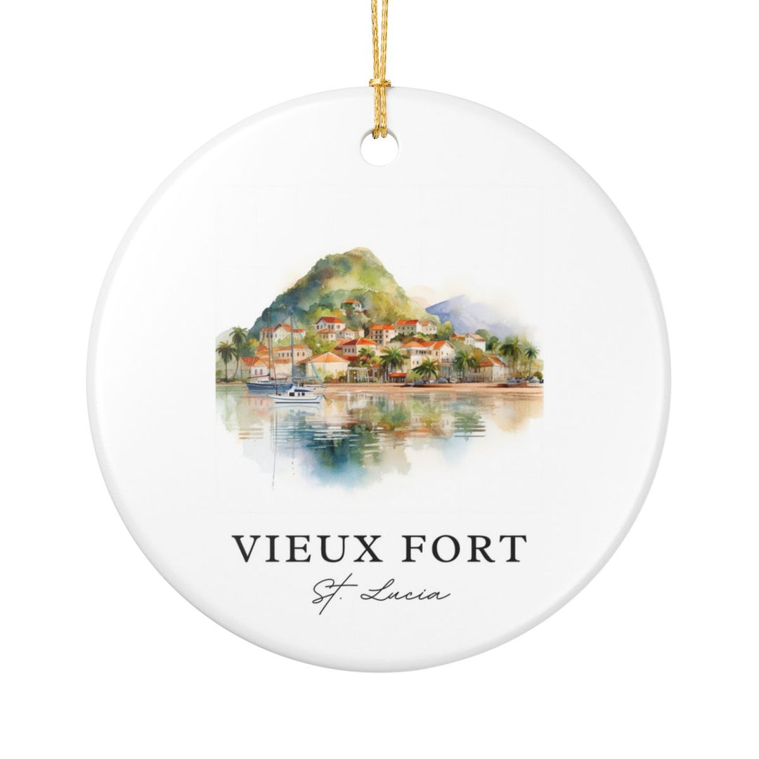 Vieux Fort Saint Lucia Ornament: Unique Vieux Fort Saint Lucia Souvenir, Vieux Fort Saint Lucia Xmas Decor, and Authentic Vieux Fort Saint Lucia Gift