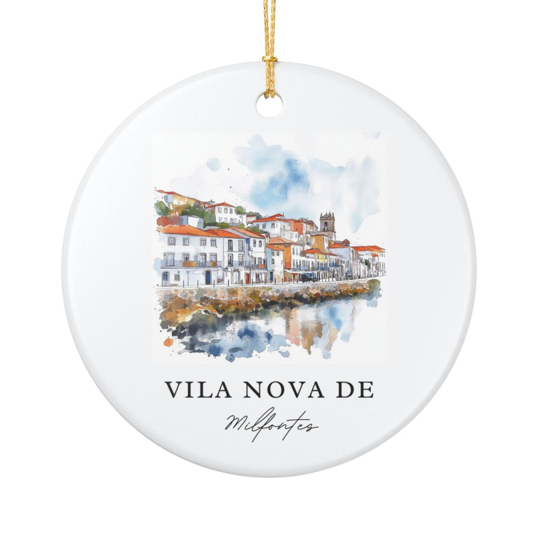 Vila Nova DE Milfontes Ornament: Unique Vila Nova DE Milfontes Souvenir, Vila Nova DE Milfontes Xmas Decor, and Authentic Vila Nova DE Milfontes Gift