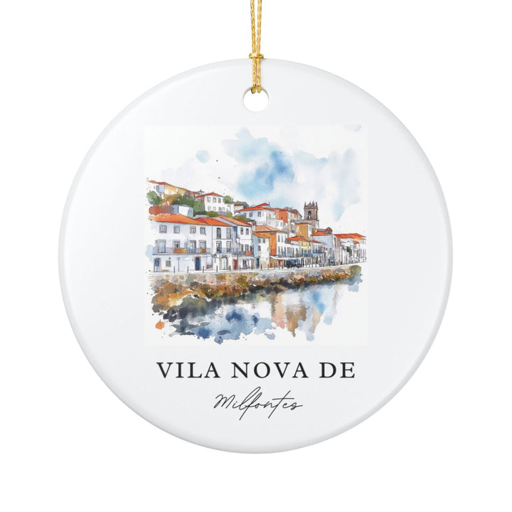 Vila Nova DE Milfontes Ornament: Unique Vila Nova DE Milfontes Souvenir, Vila Nova DE Milfontes Xmas Decor, and Authentic Vila Nova DE Milfontes Gift