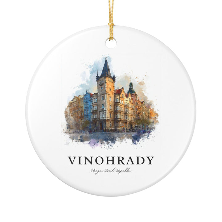 Vinohrady Prague Czech Republic Ornament: Unique Vinohrady Prague Souvenir, Vinohrady Prague Xmas Decor, and Authentic Vinohrady Prague Gift