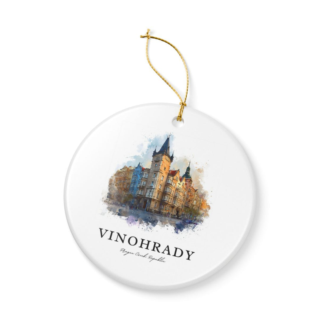 Vinohrady Prague Czech Republic Ornament: Unique Vinohrady Prague Souvenir, Vinohrady Prague Xmas Decor, and Authentic Vinohrady Prague Gift