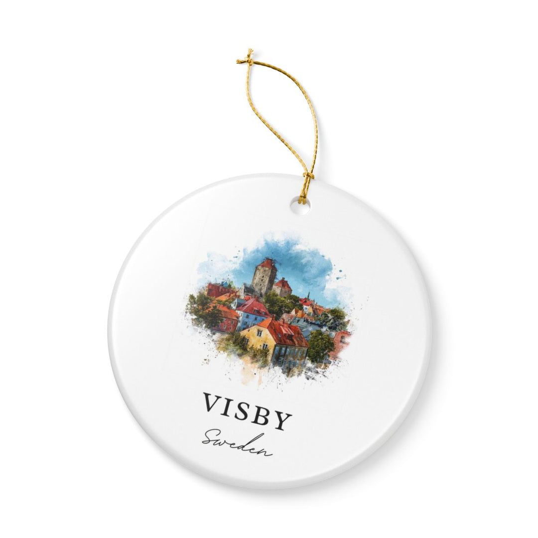 Visby Sweden Ornament: Unique Visby Souvenir, Visby Sweden Xmas Decor, and Authentic Visby Gift