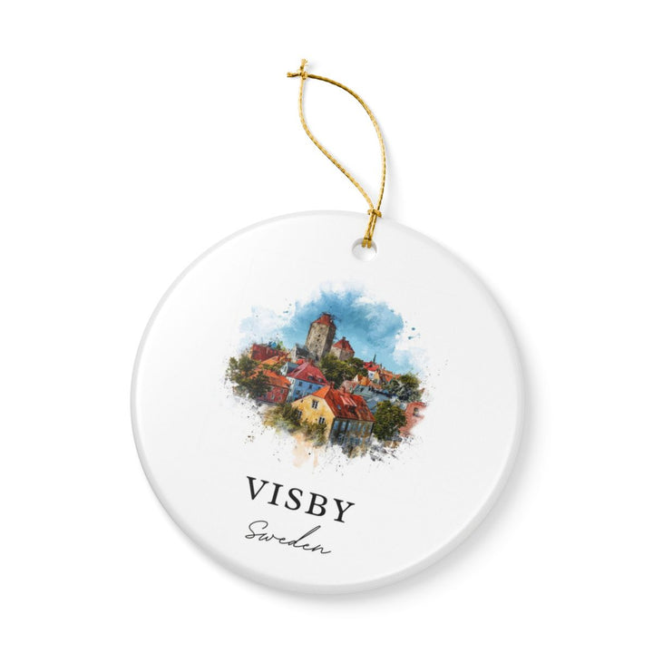 Visby Sweden Ornament: Unique Visby Souvenir, Visby Sweden Xmas Decor, and Authentic Visby Gift