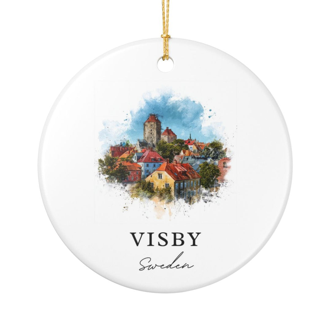 Visby Sweden Ornament: Unique Visby Souvenir, Visby Sweden Xmas Decor, and Authentic Visby Gift