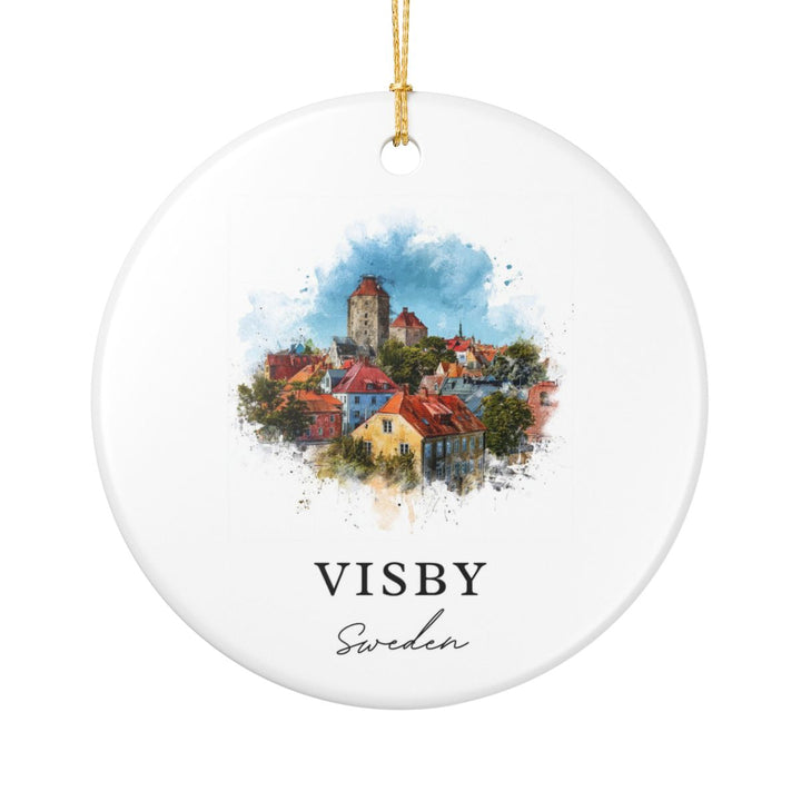 Visby Sweden Ornament: Unique Visby Souvenir, Visby Sweden Xmas Decor, and Authentic Visby Gift