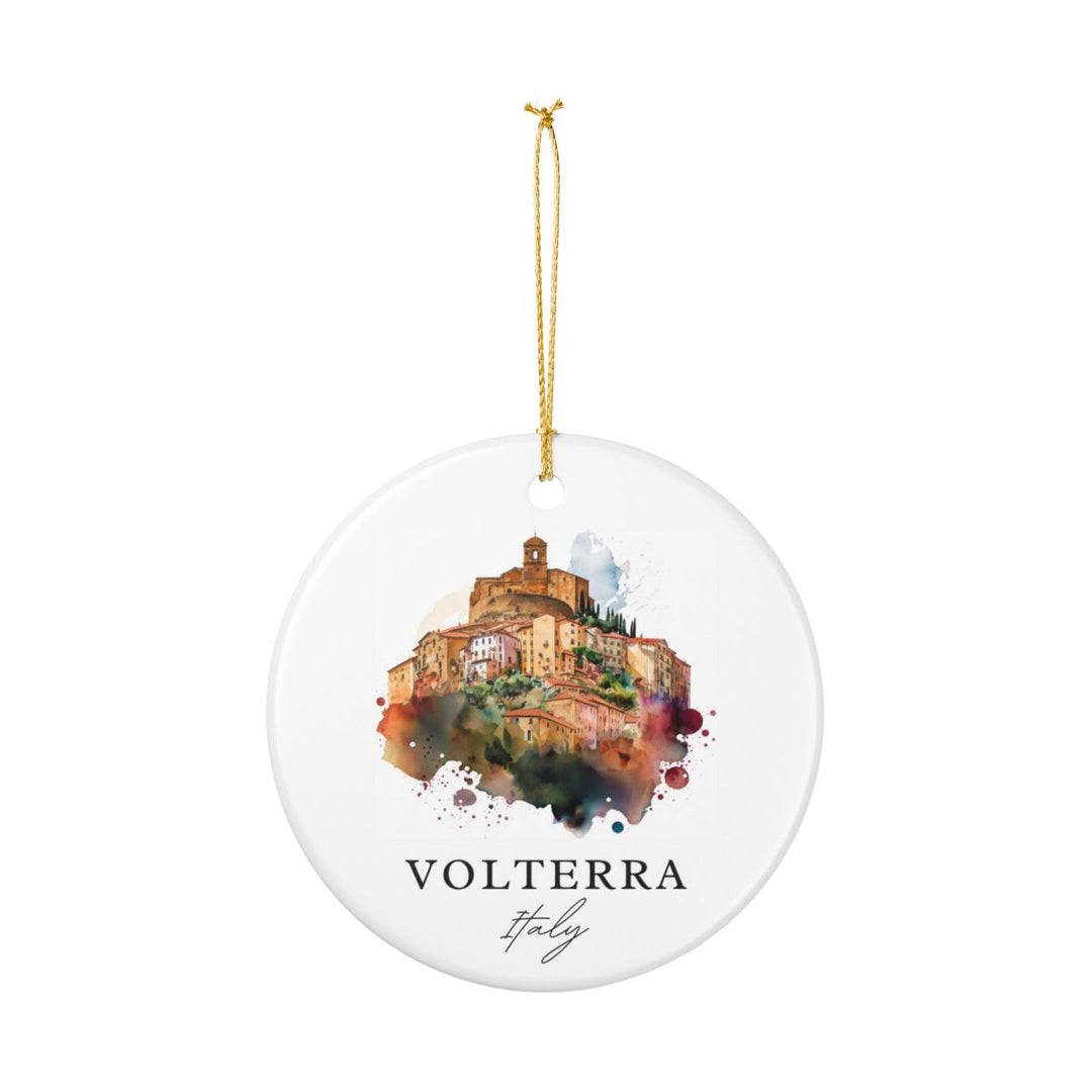 Volterra Italy Ornament: Unique Volterra Souvenir, Volterra Italy Xmas Decor, and Authentic Volterra Gift