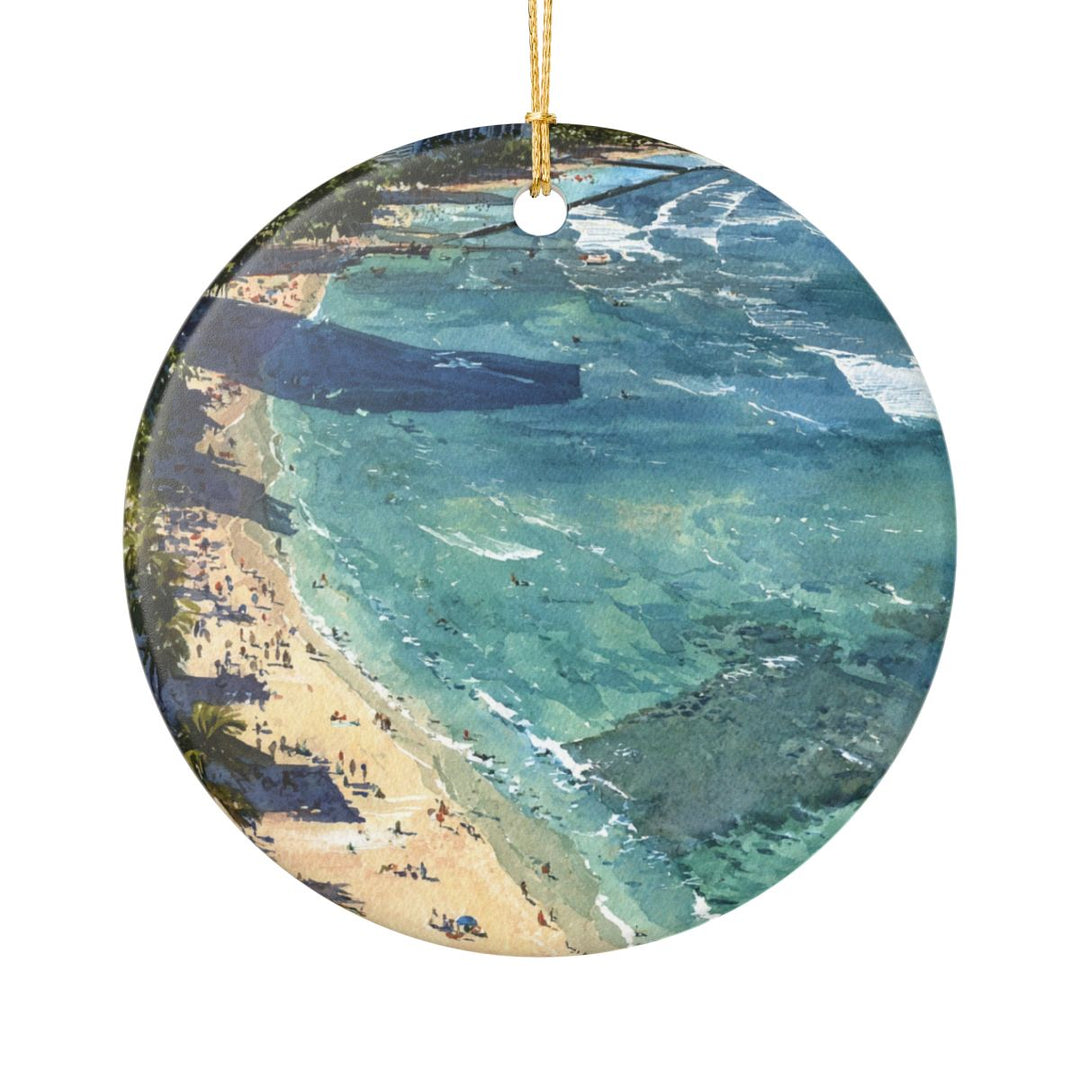 Waikiki Hawaii Ornament: Unique Waikiki Souvenir, Waikiki Hawaii Xmas Decor, and Authentic Waikiki Gift