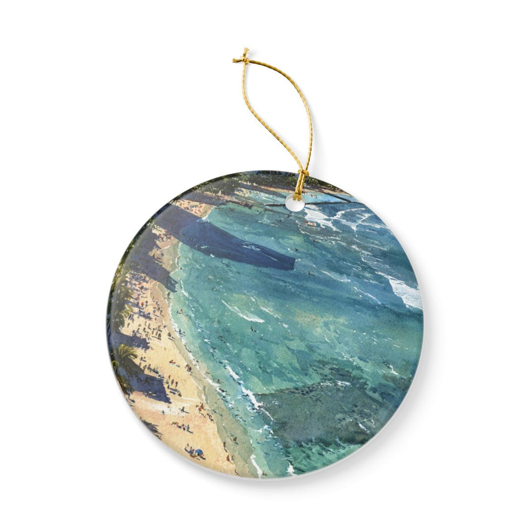 Waikiki Hawaii Ornament: Unique Waikiki Souvenir, Waikiki Hawaii Xmas Decor, and Authentic Waikiki Gift