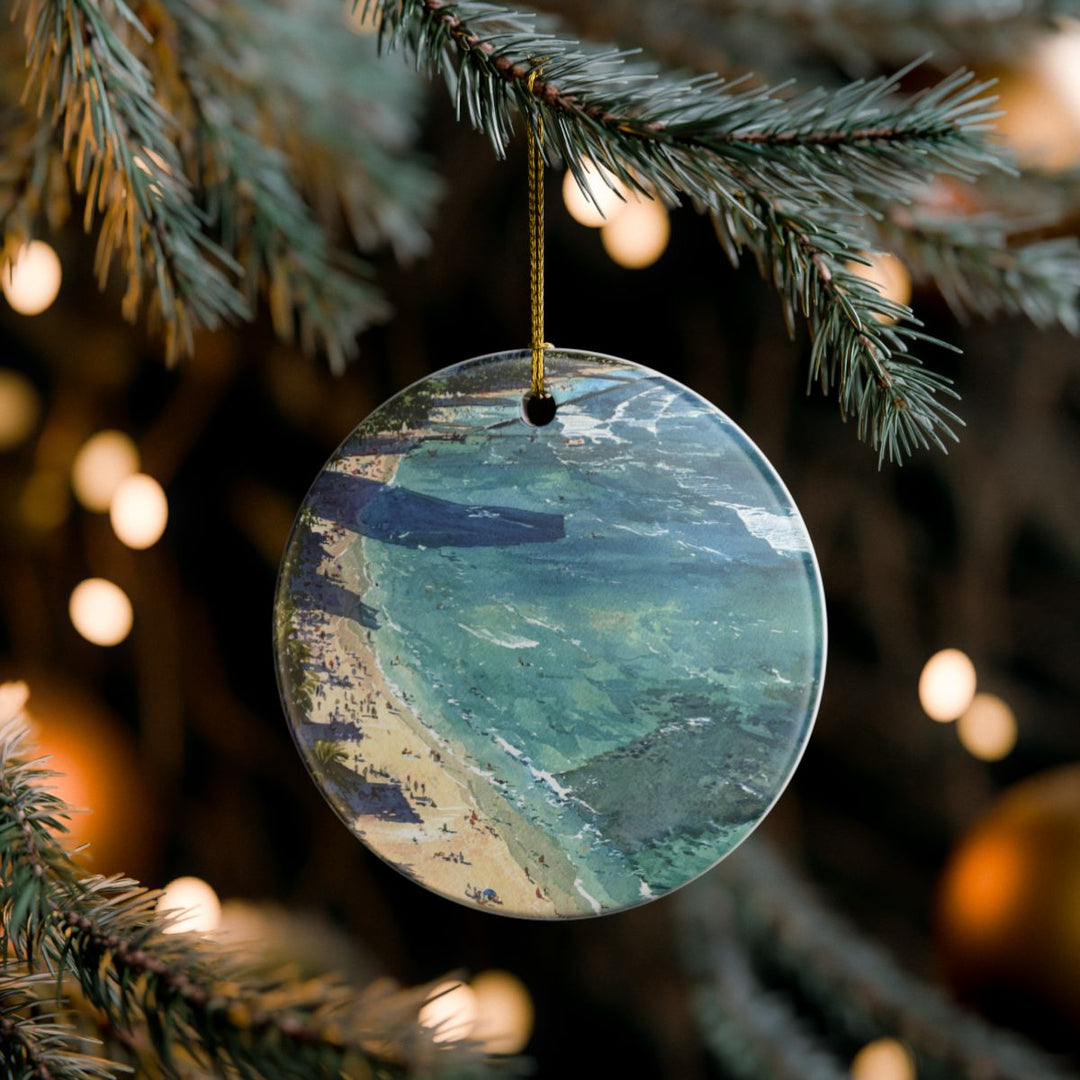 Waikiki Hawaii Ornament: Unique Waikiki Souvenir, Waikiki Hawaii Xmas Decor, and Authentic Waikiki Gift