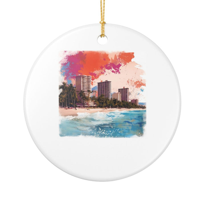 Waikiki Hawaii Ornament: Unique Waikiki Souvenir, Waikiki Hawaii Xmas Decor, and Authentic Waikiki Gift