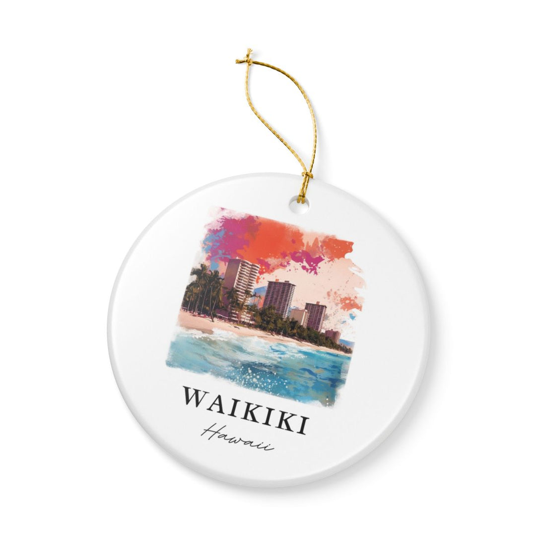 Waikiki Hawaii Ornament | Christmas Travel Souvenir Gift