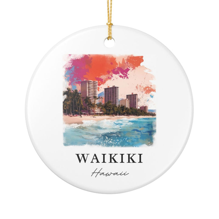Waikiki Hawaii Ornament | Christmas Travel Souvenir Gift