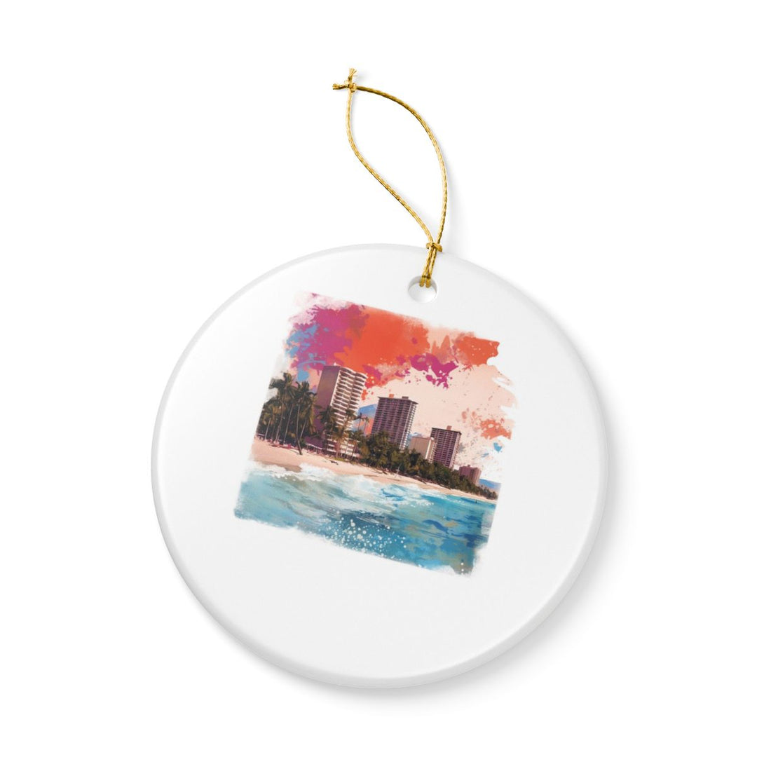 Waikiki Hawaii Ornament: Unique Waikiki Souvenir, Waikiki Hawaii Xmas Decor, and Authentic Waikiki Gift