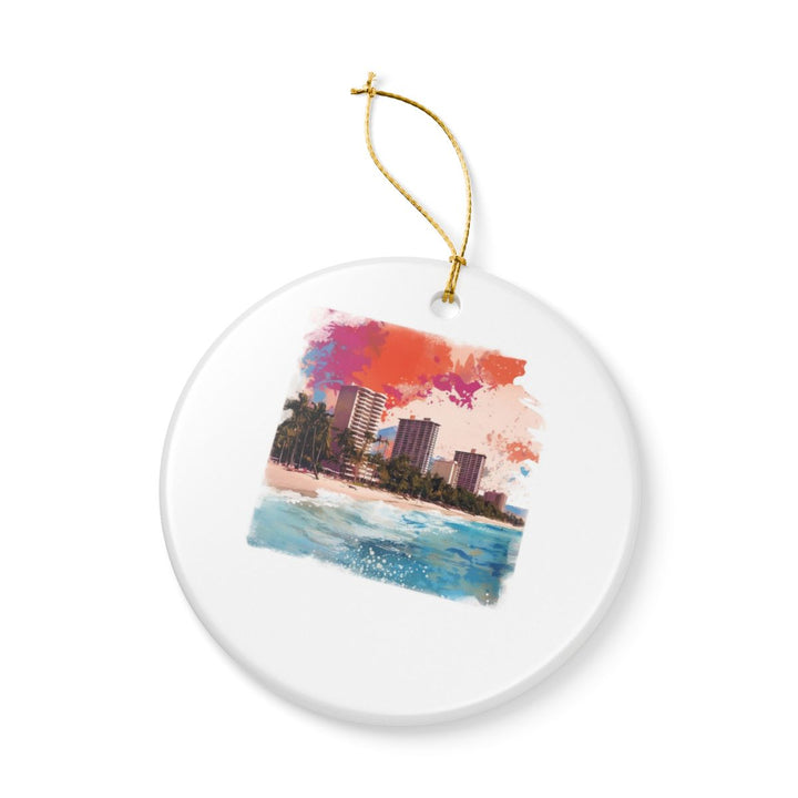 Waikiki Hawaii Ornament: Unique Waikiki Souvenir, Waikiki Hawaii Xmas Decor, and Authentic Waikiki Gift