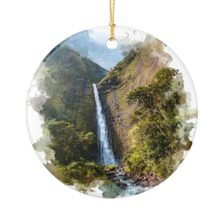 Waimoku Falls Hawaii Ornament: Unique Waimoku Falls Souvenir, Waimoku Falls Hawaii Xmas Decor, and Authentic Waimoku Falls Gift