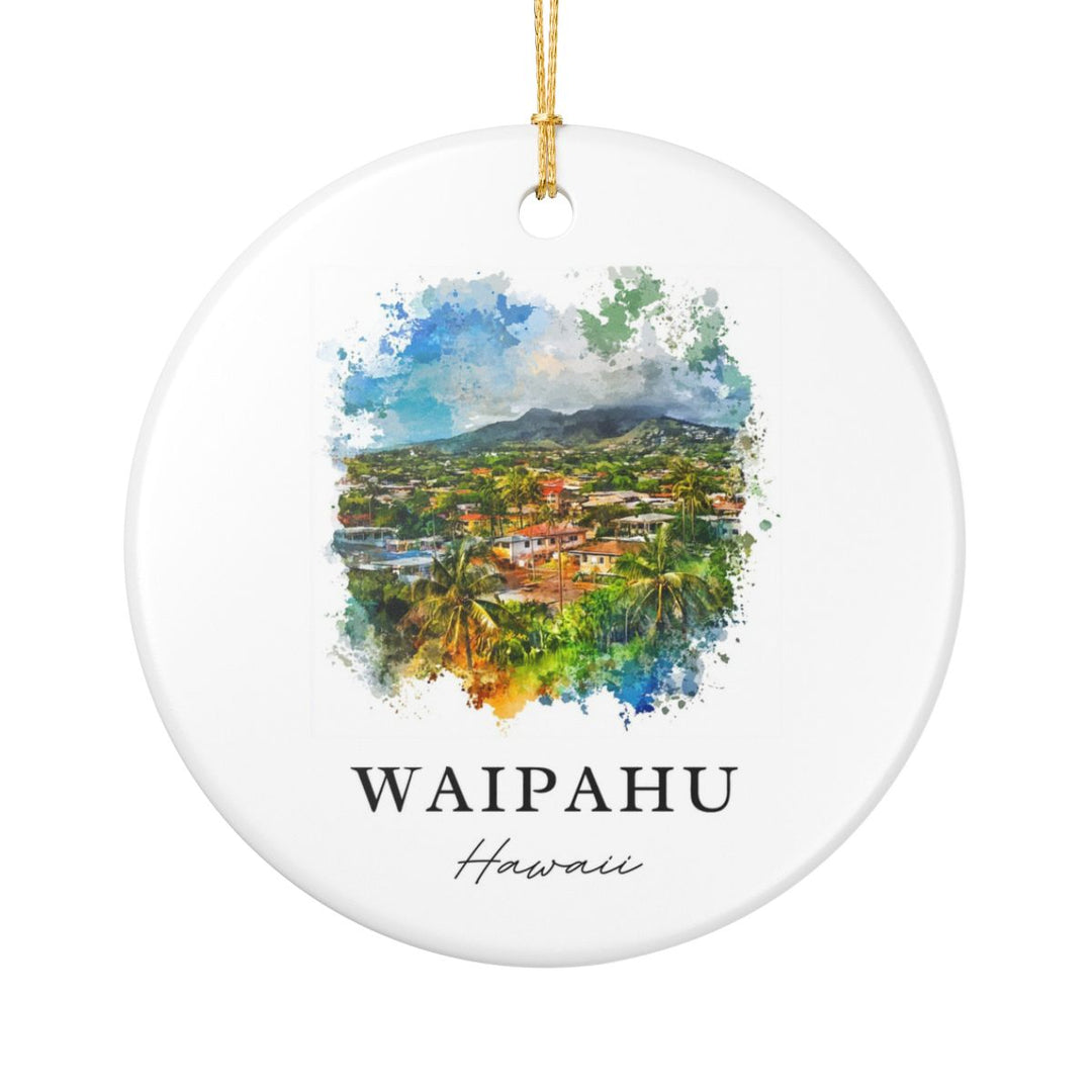Waipahu Ornament: Unique Waipahu Souvenir, Waipahu Xmas Decor, and Authentic Waipahu Gift