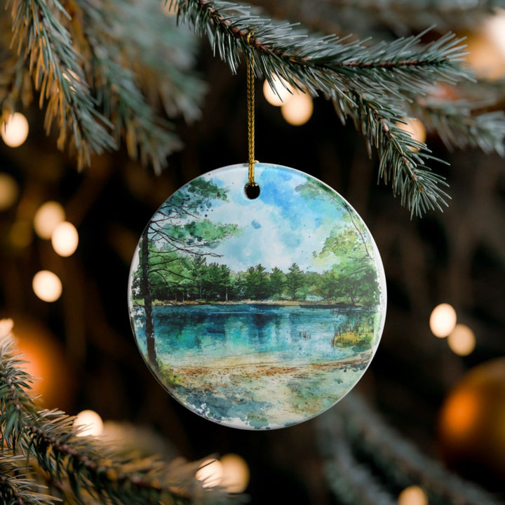 Walden Pond Massachusetts Massachusetts Ornament: Unique Walden Pond Souvenir, Walden Pond Massachusetts Xmas Decor, and Authentic Walden Pond Gift