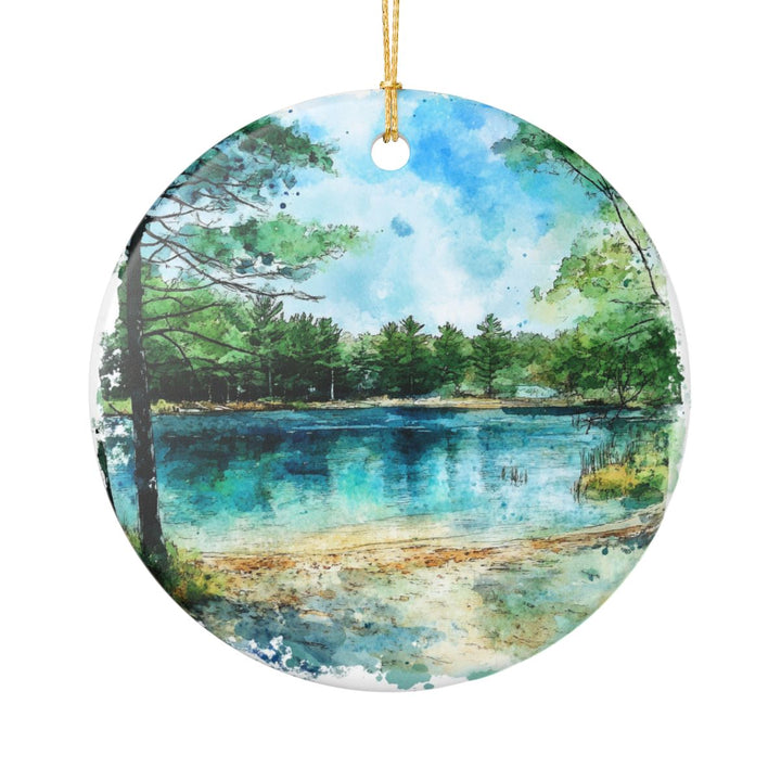 Walden Pond Massachusetts Massachusetts Ornament: Unique Walden Pond Souvenir, Walden Pond Massachusetts Xmas Decor, and Authentic Walden Pond Gift