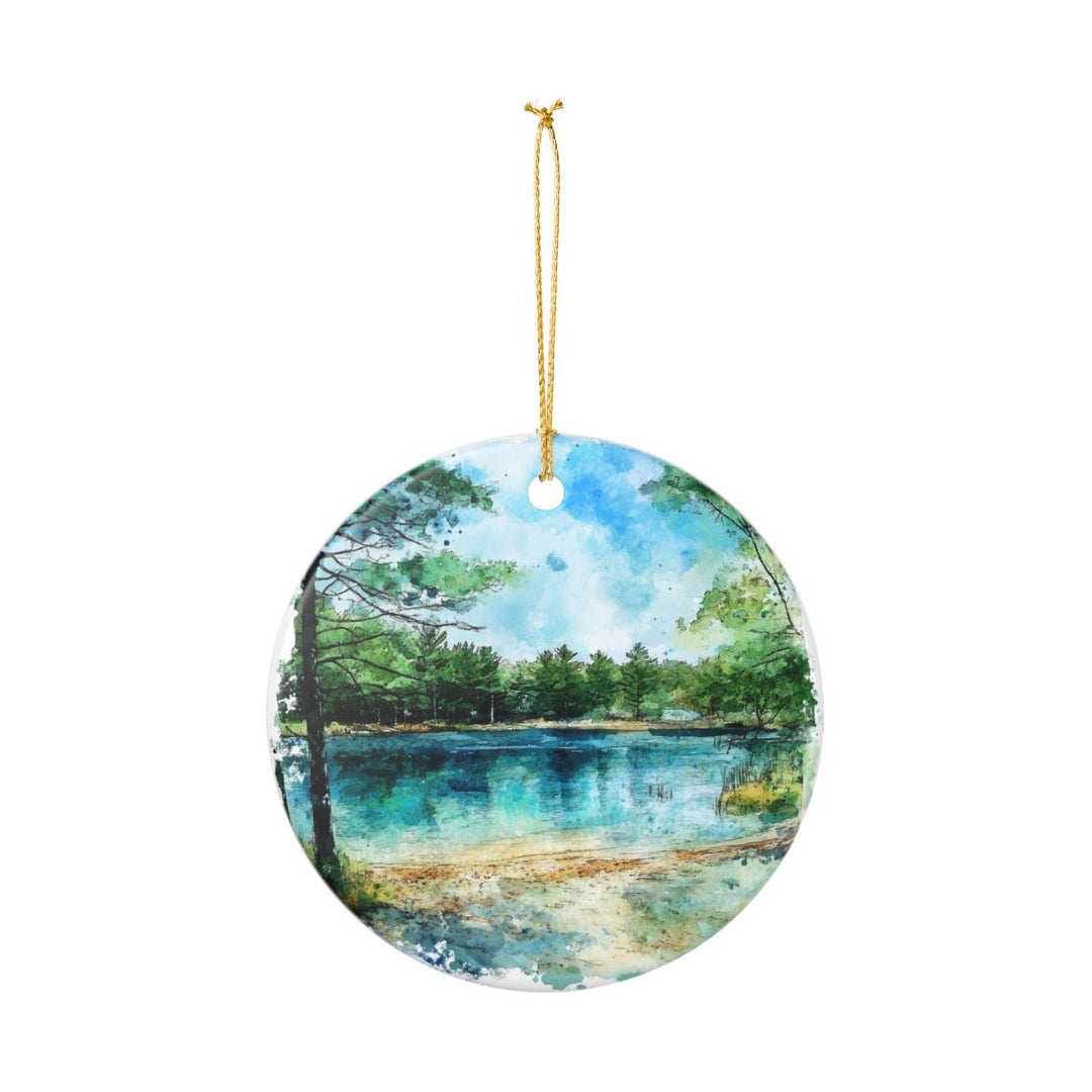 Walden Pond Massachusetts Massachusetts Ornament: Unique Walden Pond Souvenir, Walden Pond Massachusetts Xmas Decor, and Authentic Walden Pond Gift