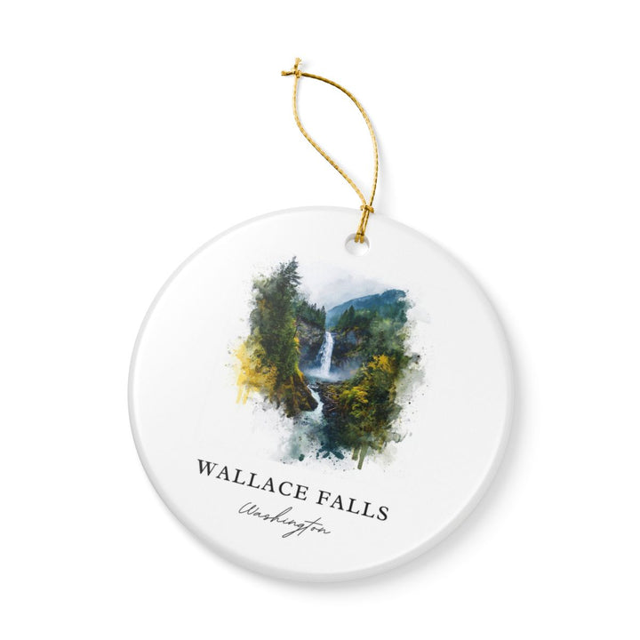 Wallace Falls Washington USA Ornament: Unique Wallace Falls Souvenir, Wallace Falls Washington Xmas Decor, and Authentic Wallace Falls Gift