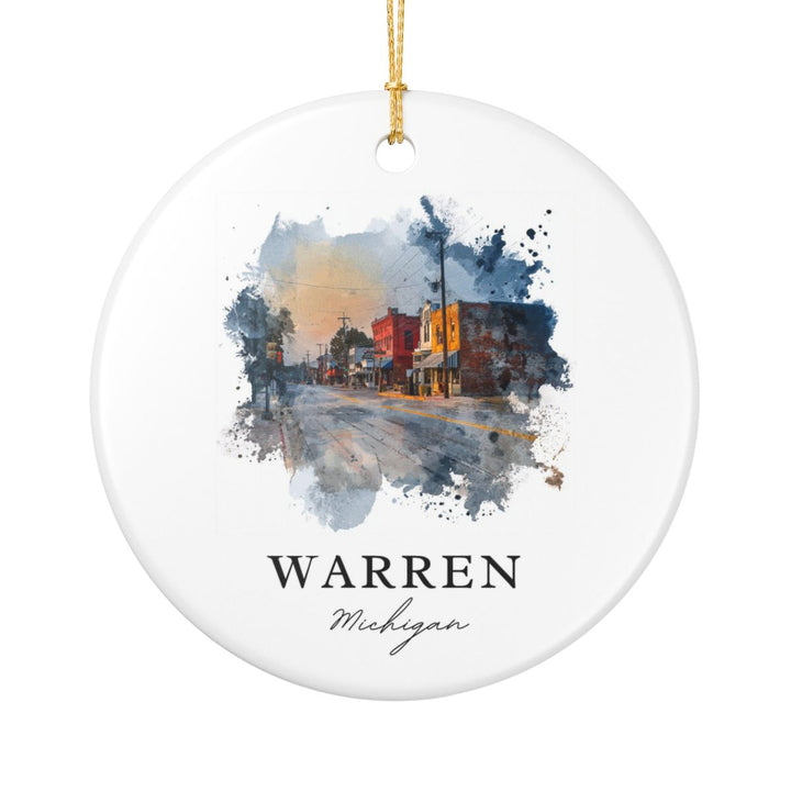 Warren Michigan A Ornament: Unique Warren Michigan A Souvenir, Warren Michigan A Xmas Decor, and Authentic Warren Michigan A Gift