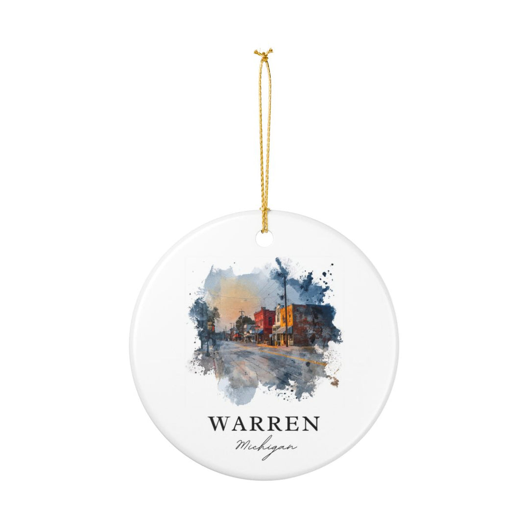 Warren Michigan A Ornament: Unique Warren Michigan A Souvenir, Warren Michigan A Xmas Decor, and Authentic Warren Michigan A Gift
