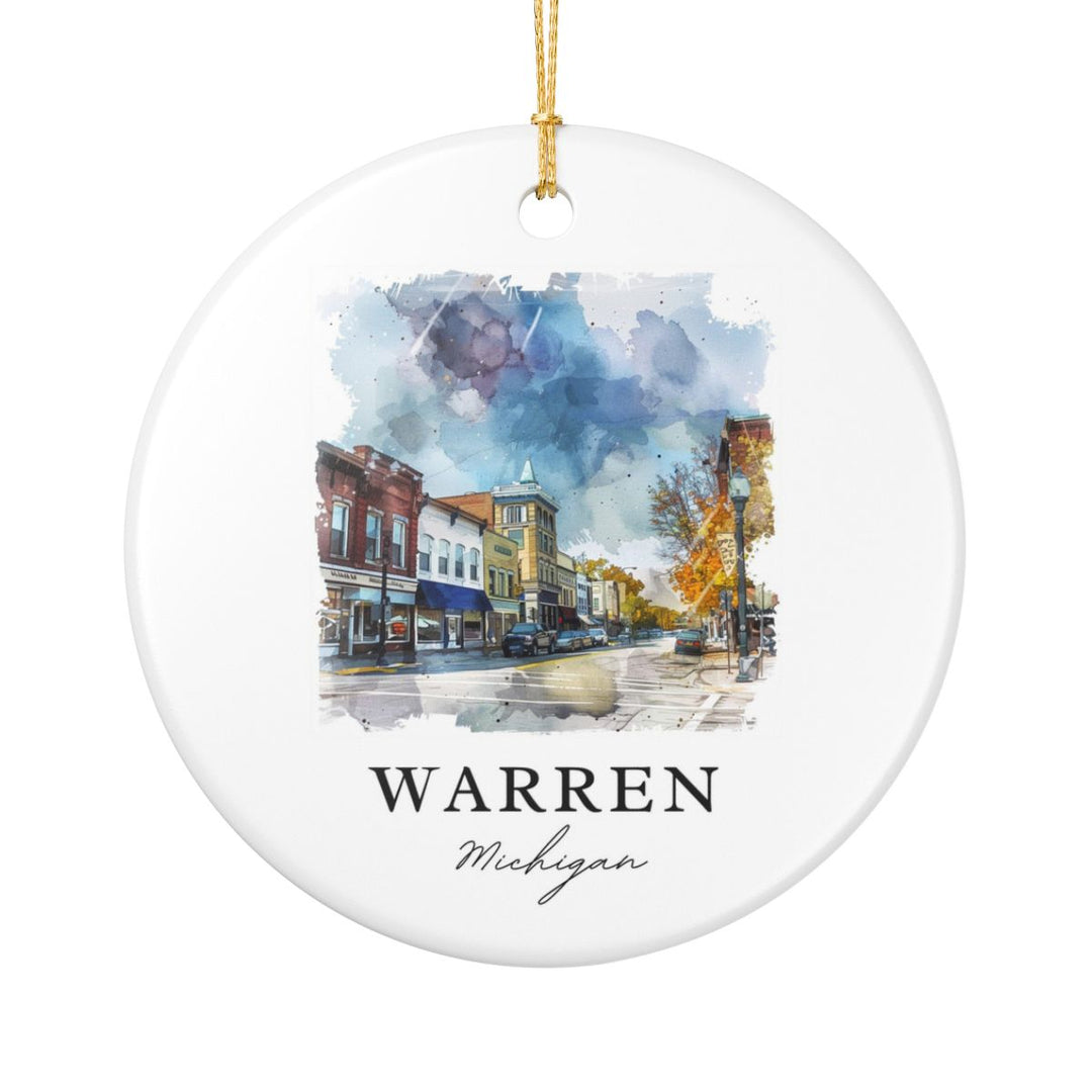 Warren Michigan Ornament: Unique Warren Souvenir, Warren Michigan Xmas Decor, and Authentic Warren Gift