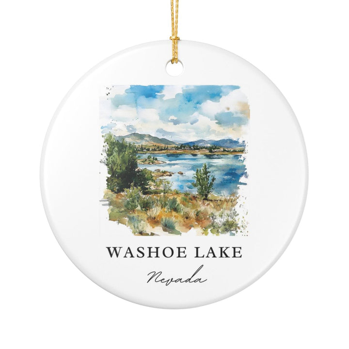 Washoe Lake Nevada USA Ornament: Unique Washoe Lake Souvenir, Washoe Lake Nevada Xmas Decor, and Authentic Washoe Lake Gift