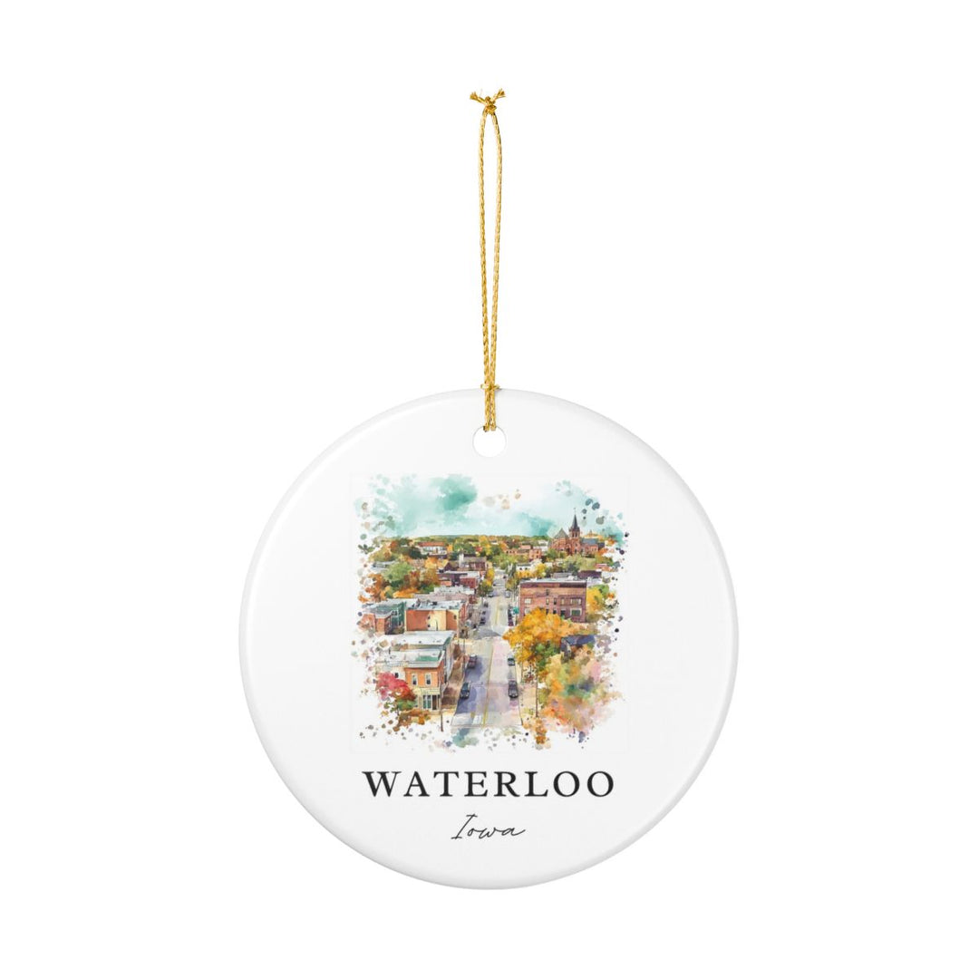 Waterloo Iowa Ornament: Unique Waterloo Iowa Souvenir, Waterloo Iowa Xmas Decor, and Authentic Waterloo Iowa Gift