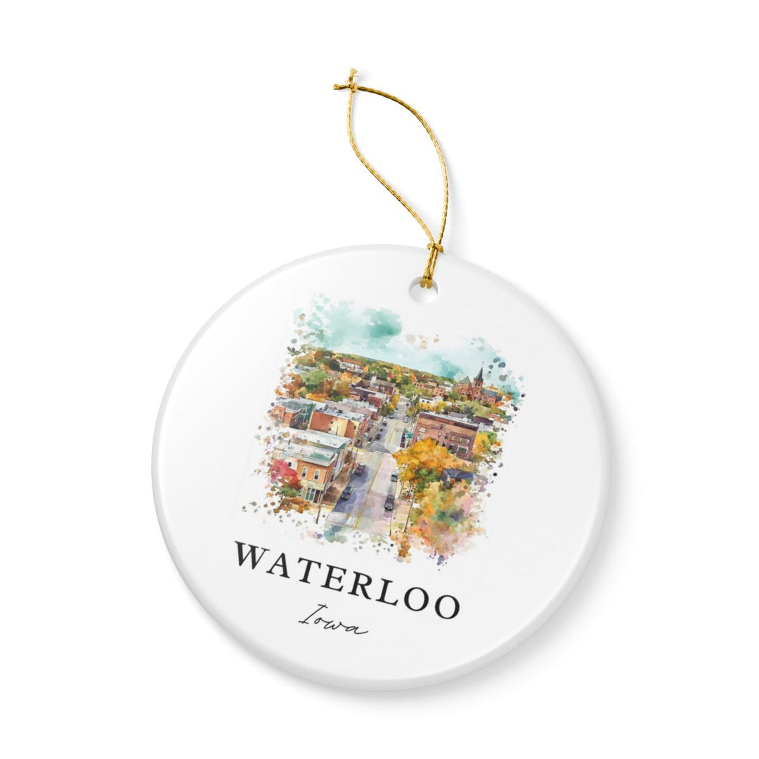 Waterloo Iowa Ornament: Unique Waterloo Iowa Souvenir, Waterloo Iowa Xmas Decor, and Authentic Waterloo Iowa Gift