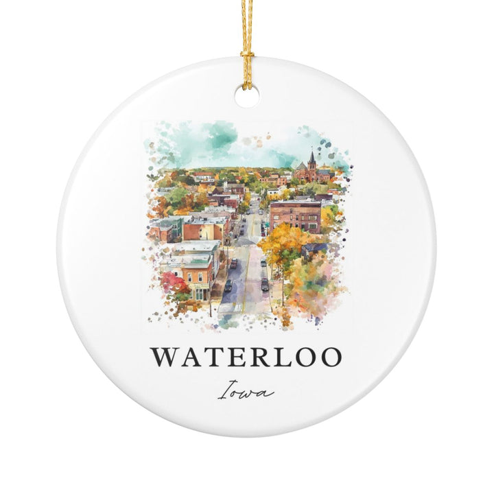 Waterloo Iowa Ornament: Unique Waterloo Iowa Souvenir, Waterloo Iowa Xmas Decor, and Authentic Waterloo Iowa Gift