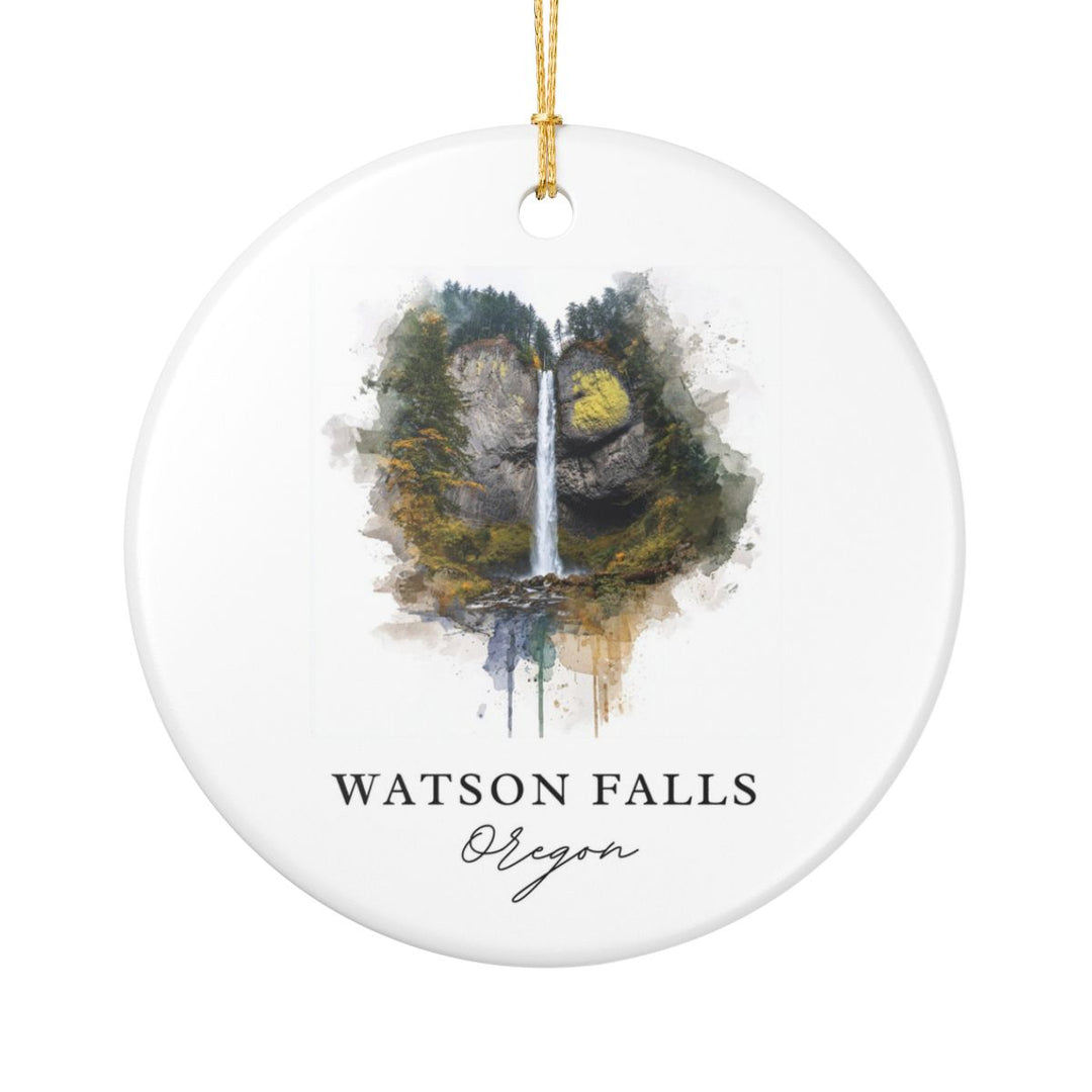 Watson Falls Oregon USA Ornament: Unique Watson Falls Souvenir, Watson Falls Oregon Xmas Decor, and Authentic Watson Falls Gift