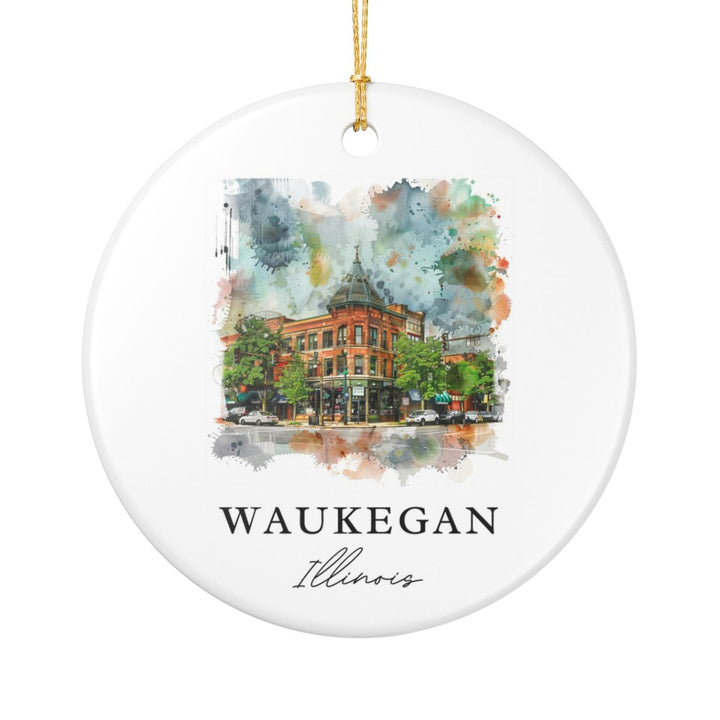 Waukegan Illinois USA Ornament: Unique Waukegan Souvenir, Waukegan Illinois Xmas Decor, and Authentic Waukegan Gift