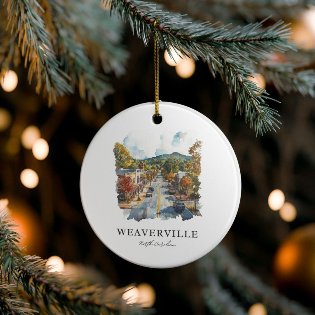 Weaverville North Carolina USA Ornament: Unique Weaverville Souvenir, Weaverville North Carolina Xmas Decor, and Authentic Weaverville Gift