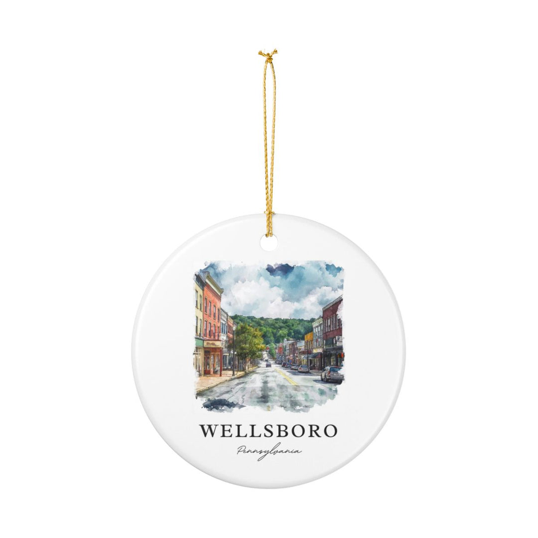 Wellsboro Pennsylvania USA Ornament: Unique Wellsboro Souvenir, Wellsboro Pennsylvania Xmas Decor, and Authentic Wellsboro Gift