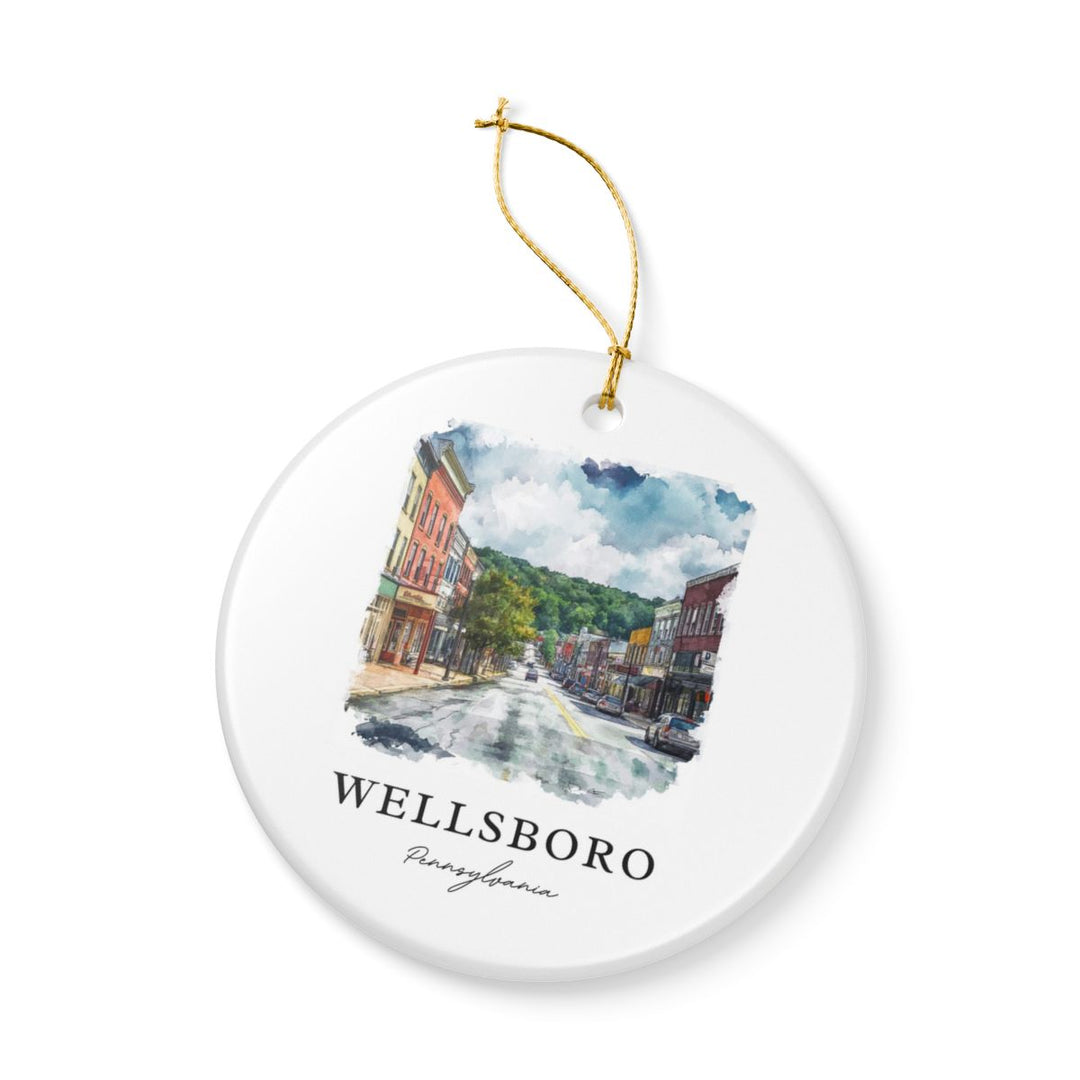 Wellsboro Pennsylvania USA Ornament: Unique Wellsboro Souvenir, Wellsboro Pennsylvania Xmas Decor, and Authentic Wellsboro Gift