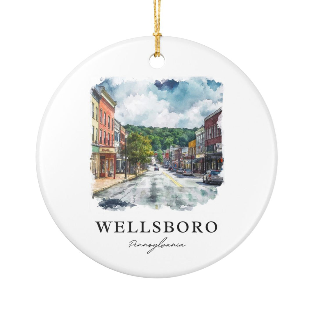 Wellsboro Pennsylvania USA Ornament: Unique Wellsboro Souvenir, Wellsboro Pennsylvania Xmas Decor, and Authentic Wellsboro Gift