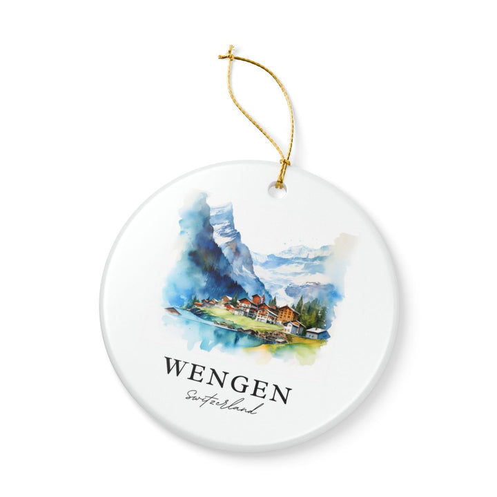 Wengen Switzerland Ornament: Unique Wengen Souvenir, Wengen Switzerland Xmas Decor, and Authentic Wengen Gift