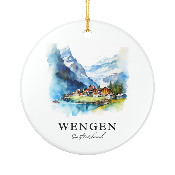 Wengen Switzerland Ornament: Unique Wengen Souvenir, Wengen Switzerland Xmas Decor, and Authentic Wengen Gift