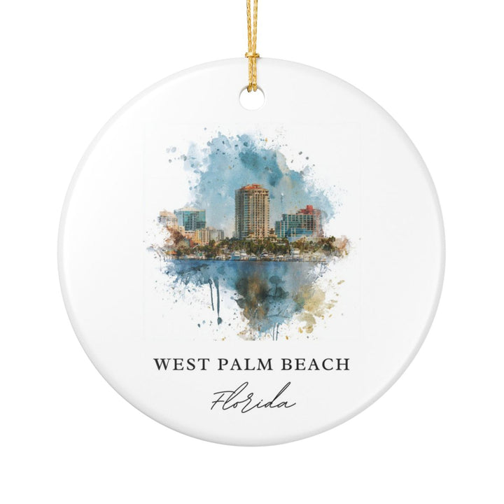 West Palm Beach Florida Ornament: Unique West Palm Beach Souvenir, West Palm Beach Florida Xmas Decor, and Authentic West Palm Beach Gift