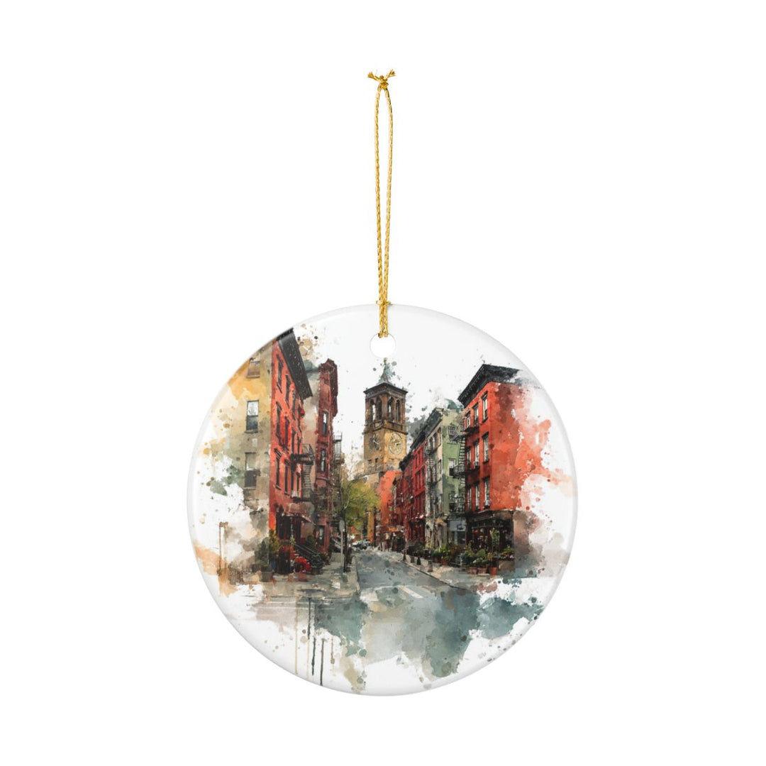 West Village Manhattan NY Ornament: Unique West Village Manhattan Souvenir, West Village Manhattan New York Xmas Decor